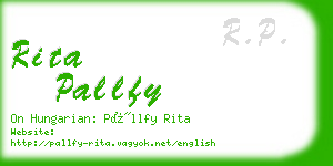 rita pallfy business card